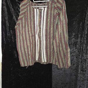 Striped Button-Up Blouse